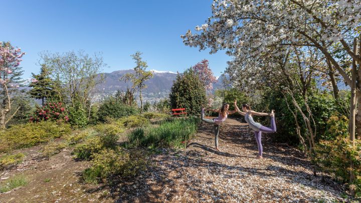 Wo man im Tessin Yoga machen kann 没有人在Tessin Yoga machenkann
