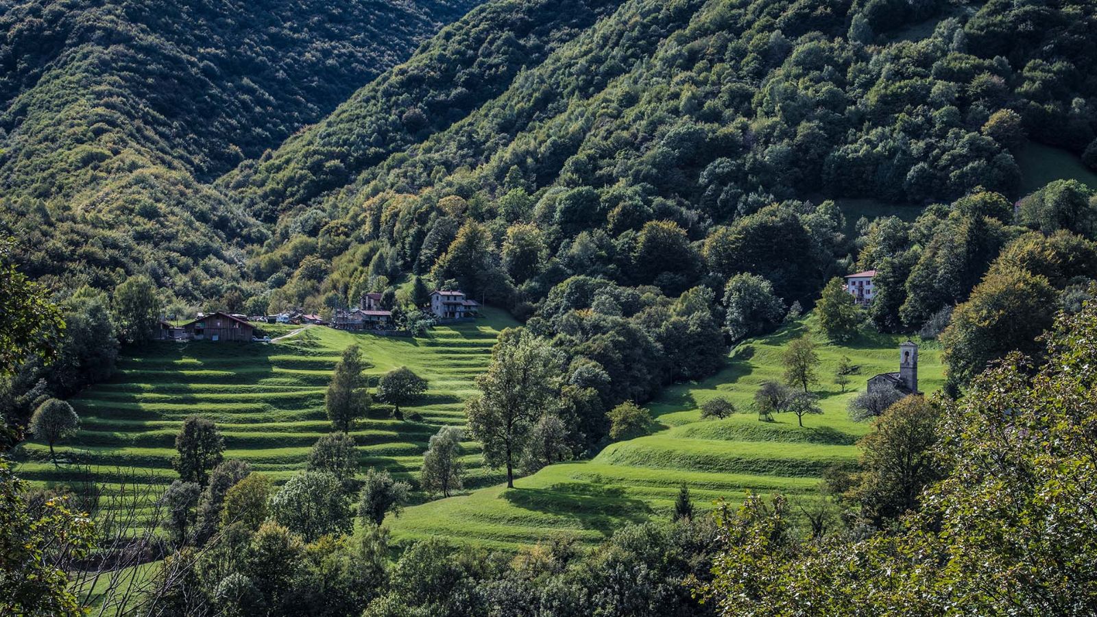 Muggio山谷,观Turro的梯田